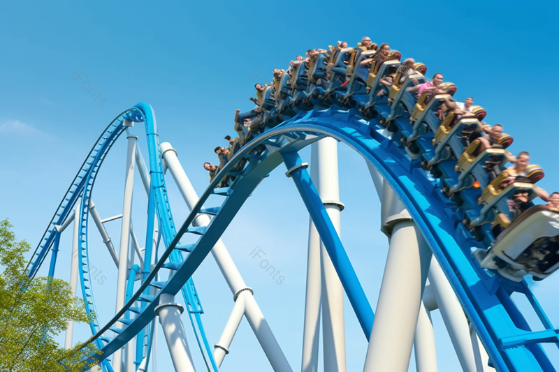 高的过山车乘着推车快速下坠与,高清,摄影图,摄影图片,图片大全,摄影图免费下载